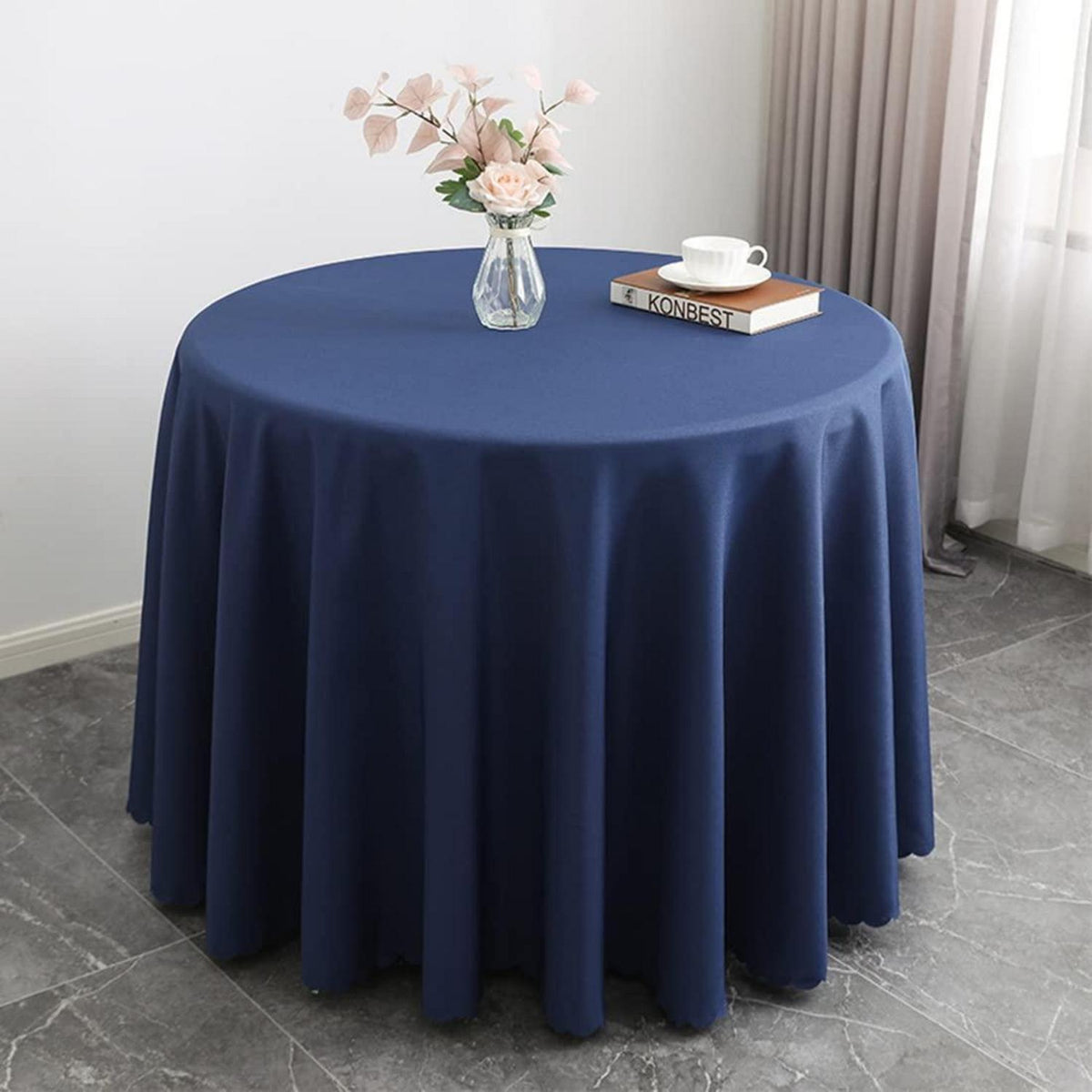Runde Tischdecke Navy 360cm – Küchentisch, Couchtisch, Party