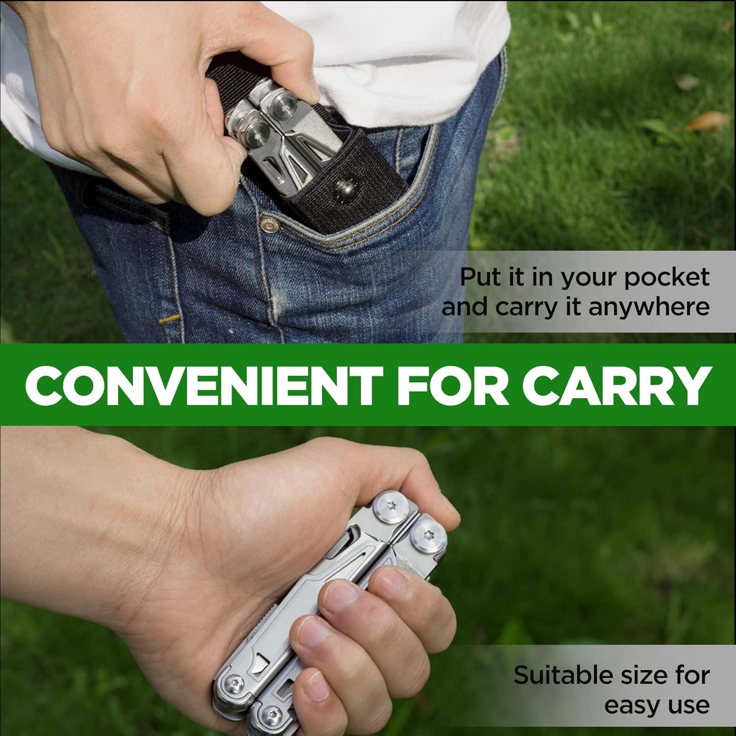 Multitool Zange 16-in-1 Edelstahl Camping Outdoor Silber