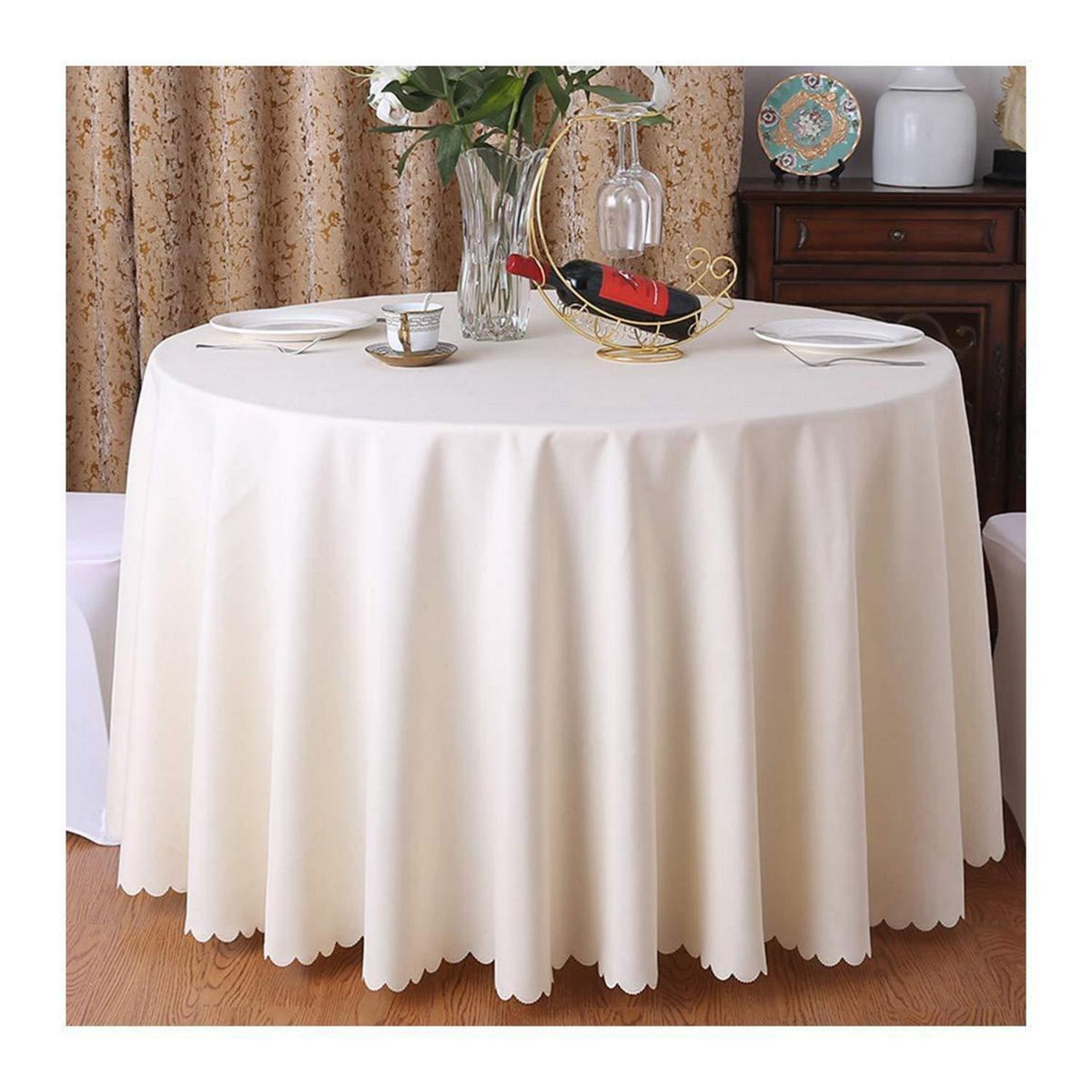 Runde Tischdecke Beige 360cm – Tischwäsche für Küche, Party & Hochzeit