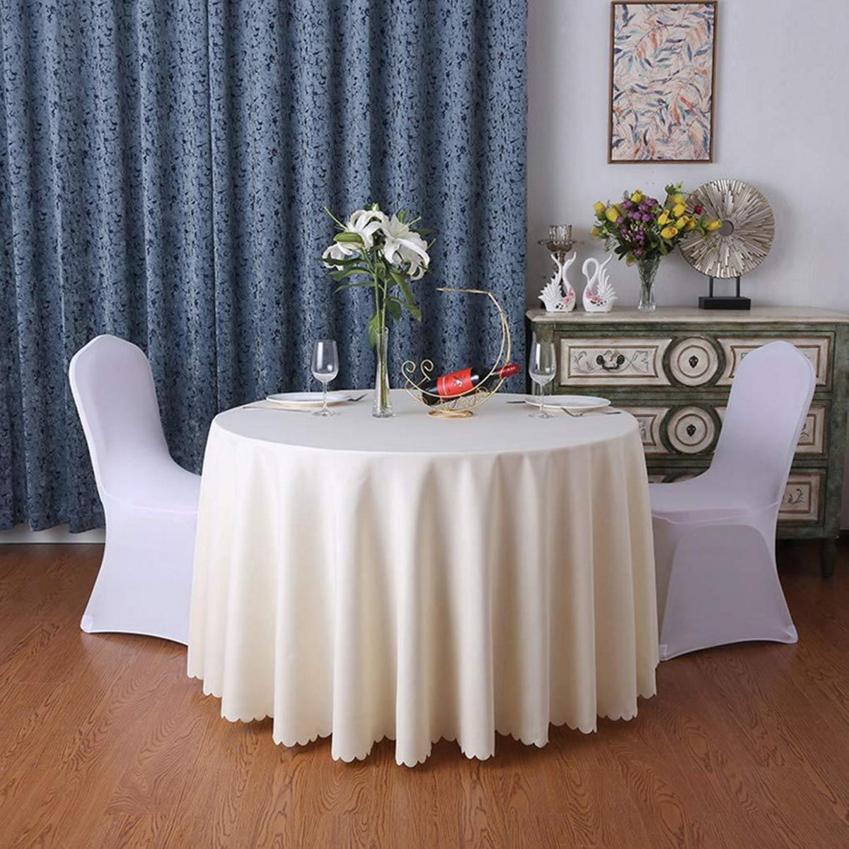 Runde Tischdecke Beige 360cm – Tischwäsche für Küche, Party & Hochzeit