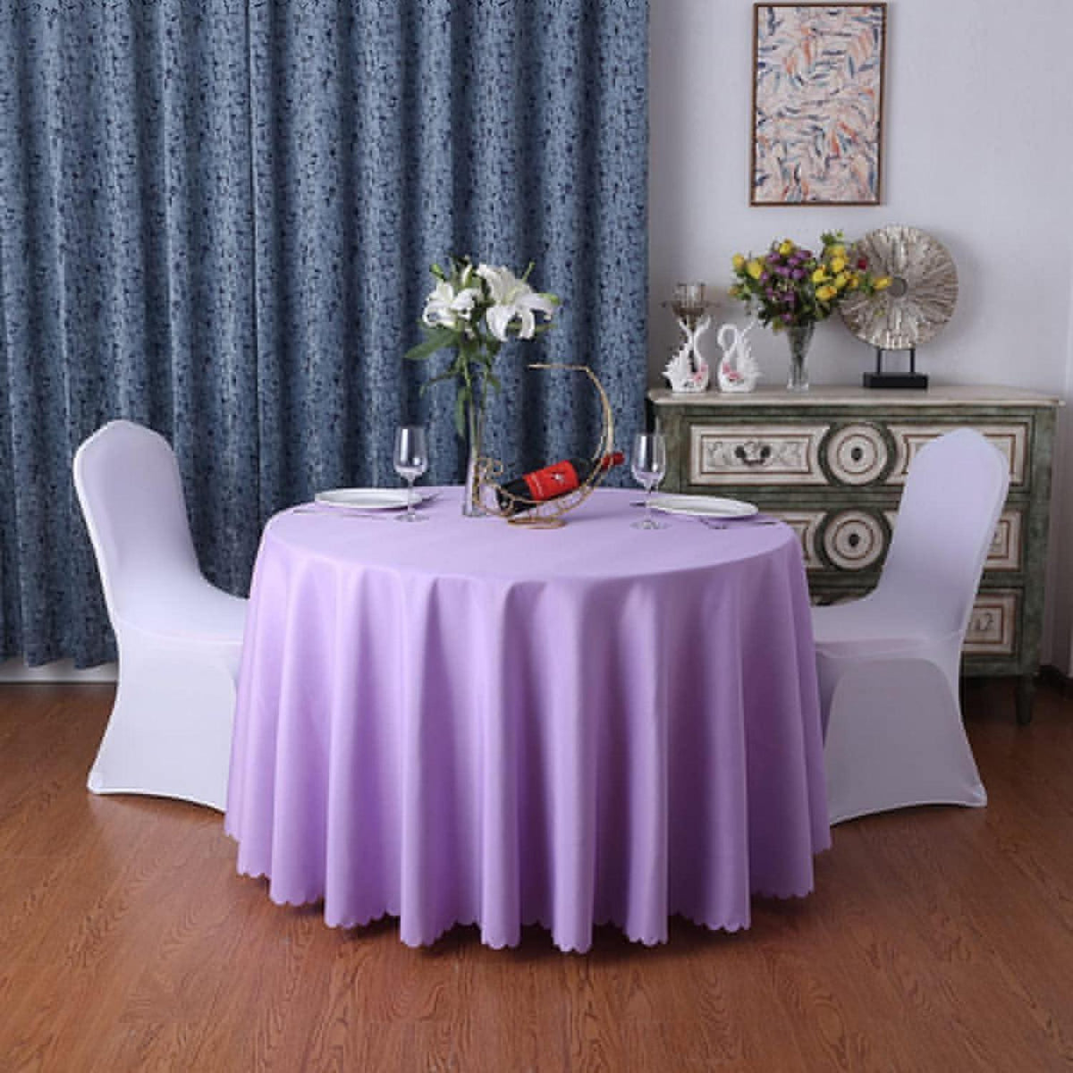 Runde Tischdecke Volett A 360cm – Polyester Tischwäsche für Party & Hochzeit