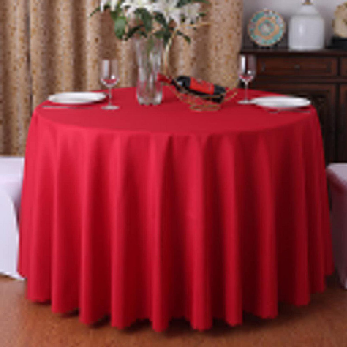 Runde Tischdecke Rot 360cm – Tischwäsche für Party & Hochzeit