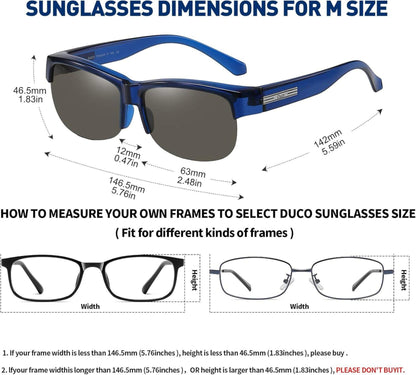 Polarisierte Überbrille für Brillenträger - Blau/Grau - Hochwertige