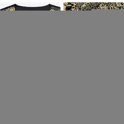 Herren Jacquard Weste Krawatte Einstecktuch Set Gold & Schwarz