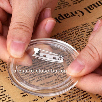 Ansteckbuttons Transparent 38mm Bastelset 30er Pack DIY ohne