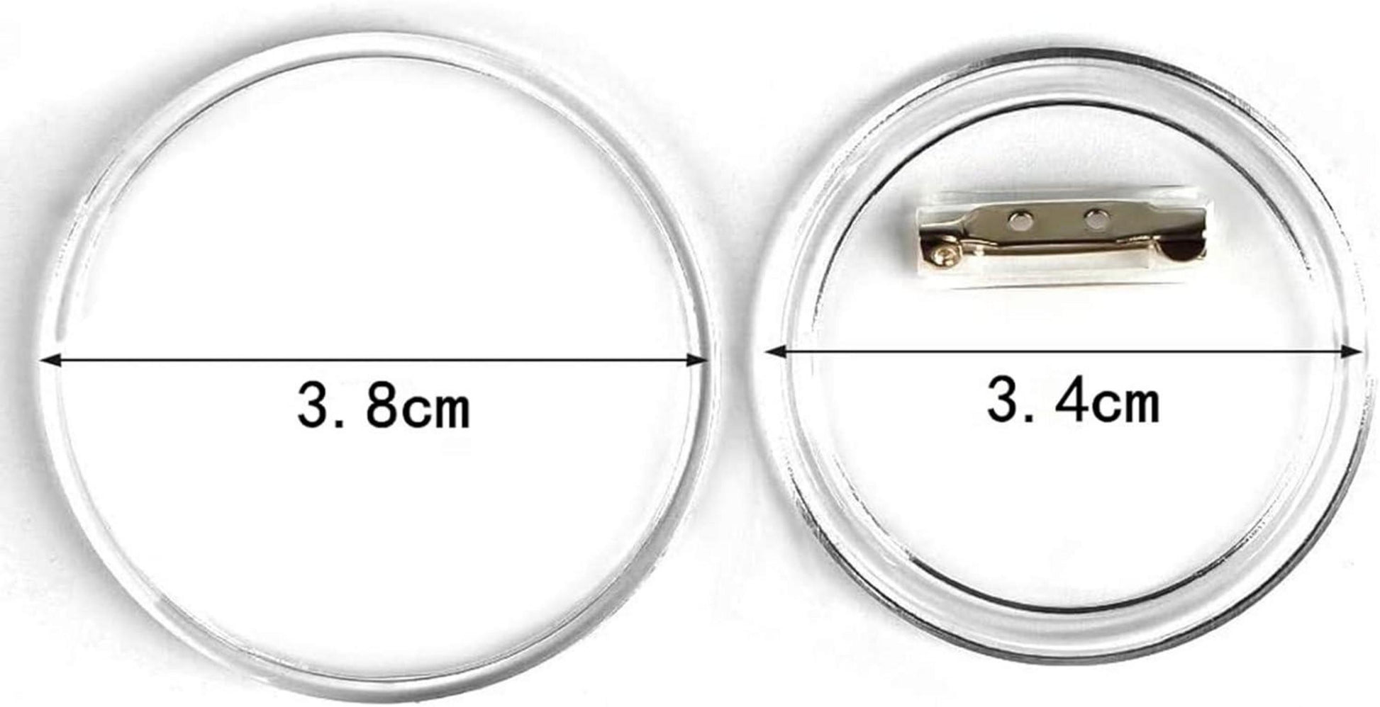 Ansteckbuttons Transparent 30er Set 38mm DIY Sicherheitsnadel Button Making Kit
