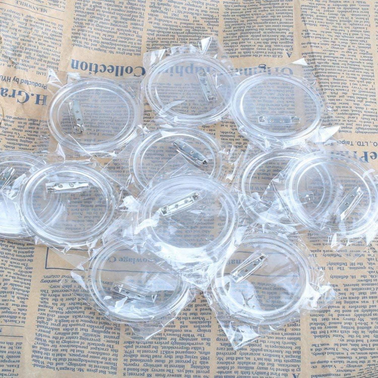 Buttons Selber Machen 30er Set Transparent 38mm Sicherheitsnadel DIY