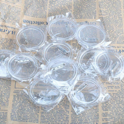 Buttons Selber Machen 30er Set Transparent 38mm Sicherheitsnadel DIY