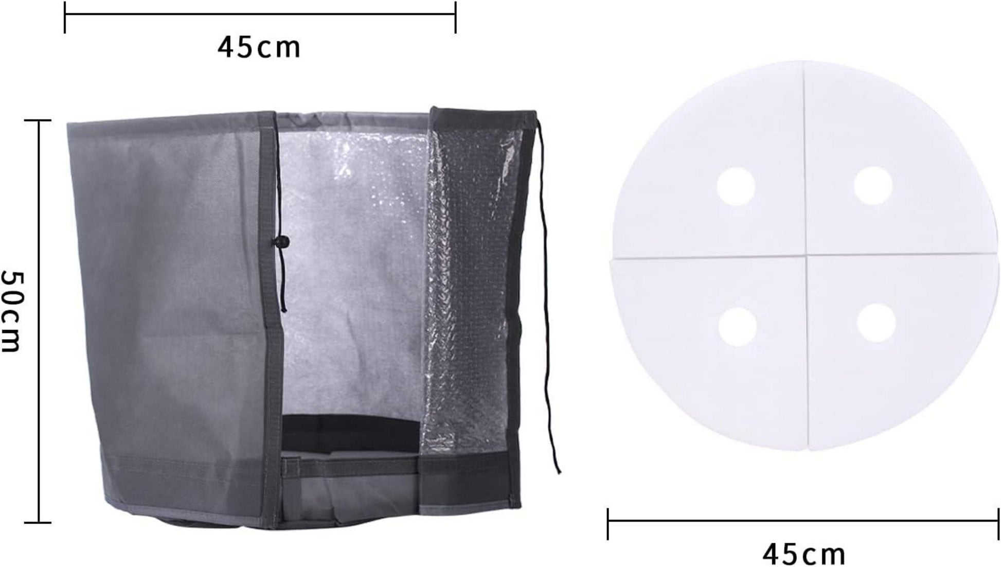 DEWUR Thermo Topfschutz für Pflanzen 45x50cm Grau