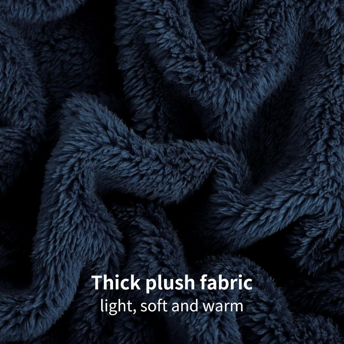 Teddy Fleece Hoodie Decke Ärmel Kapuze Damen Blau 95x85cm