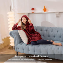Aisbo Hoodie Decke mit Ärmeln und Kapuze in Rot