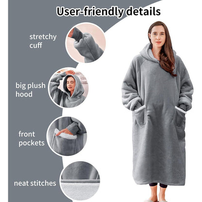 Aisbo Sherpa Hoodie Decke mit Ärmeln und Kapuze - Warme