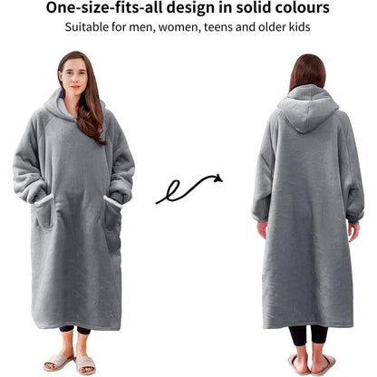 Aisbo Sherpa Hoodie Decke mit Ärmeln und Kapuze - Warme