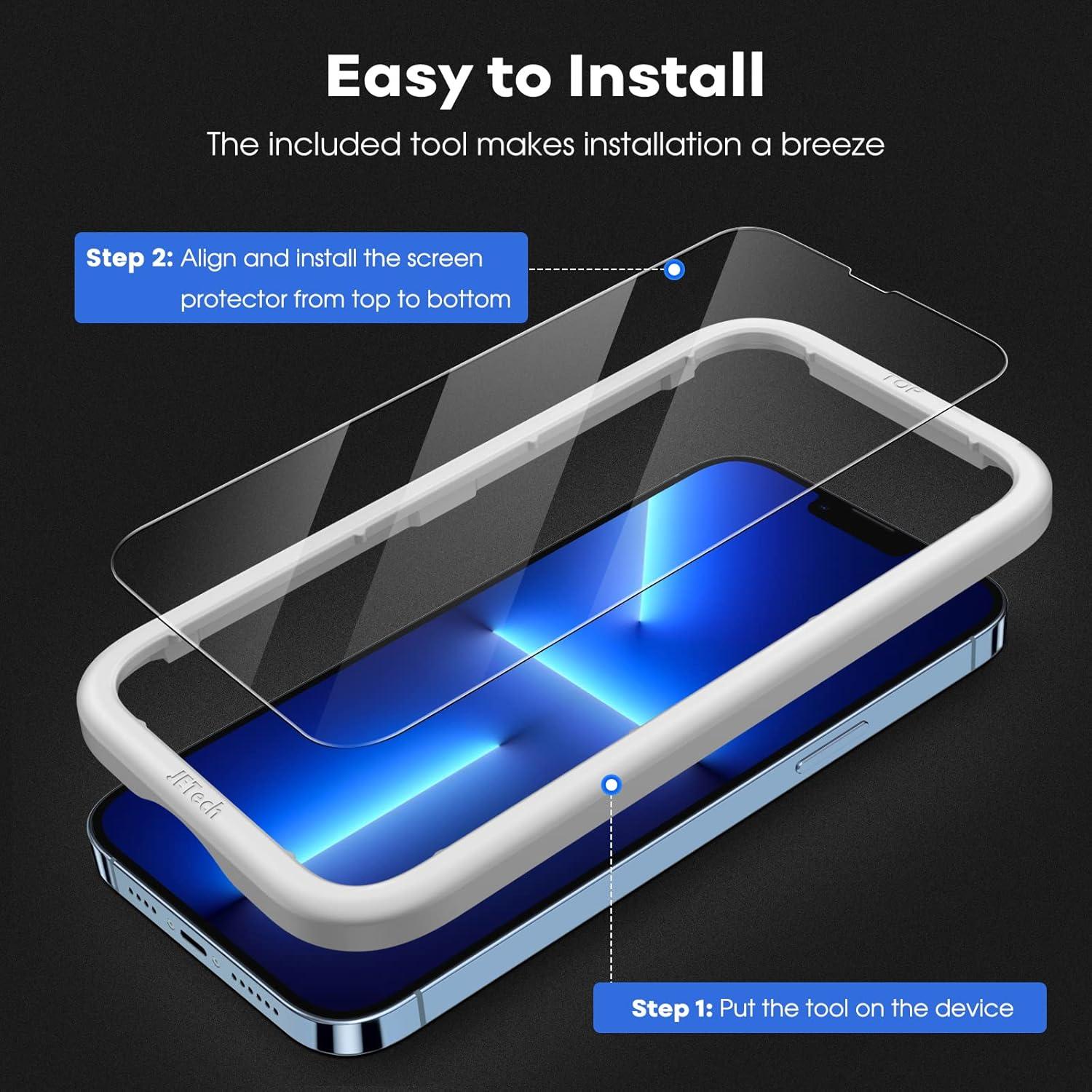 JETech iPhone 13 Pro Max Schutzfolie 6,7 Zoll 3 Stück Klar Panzer Glas