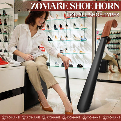 ZOMAKE Metall Schuhlöffel Set 3er - 42cm Schuhanzieher