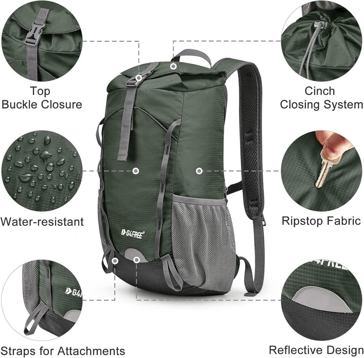Ultraleichter 15L Trekkingrucksack Outdoor Wanderrucksack Schwarz