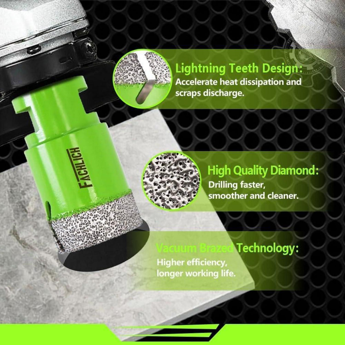Diamantbohrer 130mm M14 für Fliesen, Granit, Marmor
