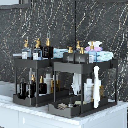 DEKAVA Küchen Organizer Unter Waschbecken Regal 4 Haken