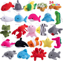 24-teilige Mini-Meerestier-Plüschtiere für