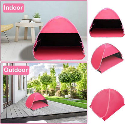 Mini-Kopfschutz Strandzelt faltbar Haustiere Sonnenschutz Camping Rose