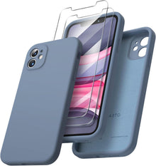 ORNARTO iPhone 11 Hülle Schutzfolie Silikon Gel Case Immunsystem Blau