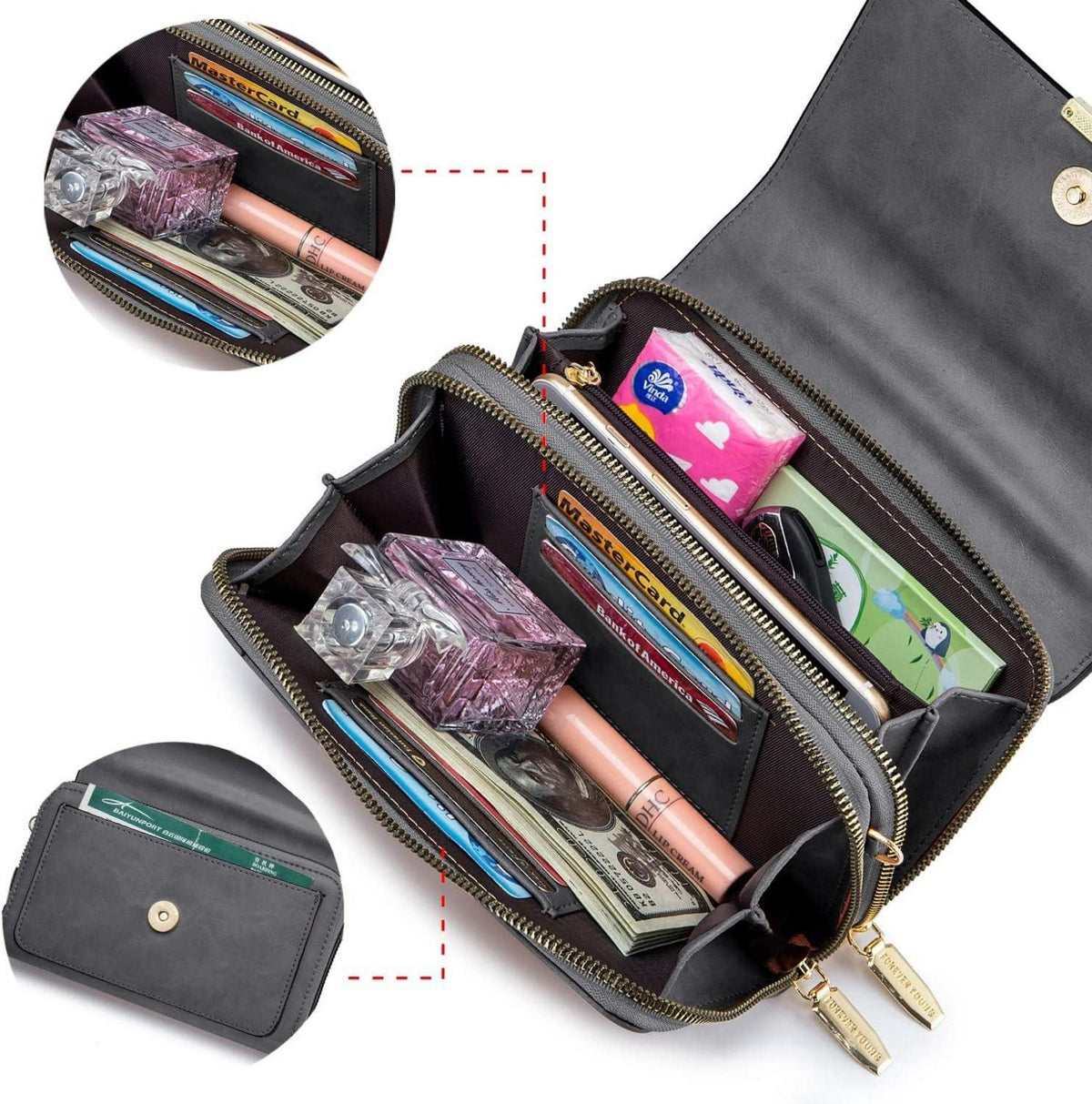 Kleine Damen Crossbody Umhängetasche mit Kartenschlitz