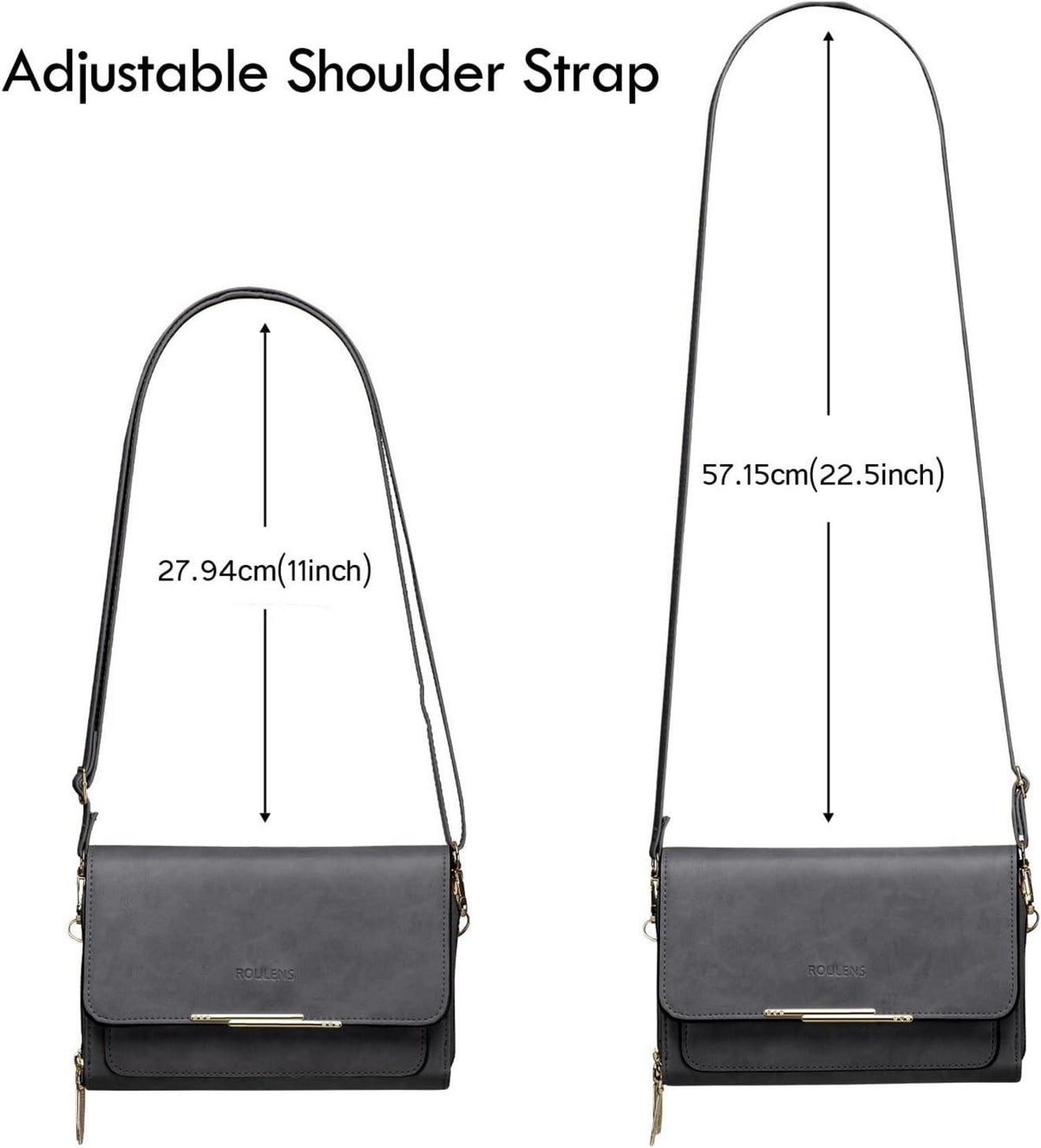 Handy Umhängetasche Damen PU Leder Crossbody Ölwachs-dunkelgrau