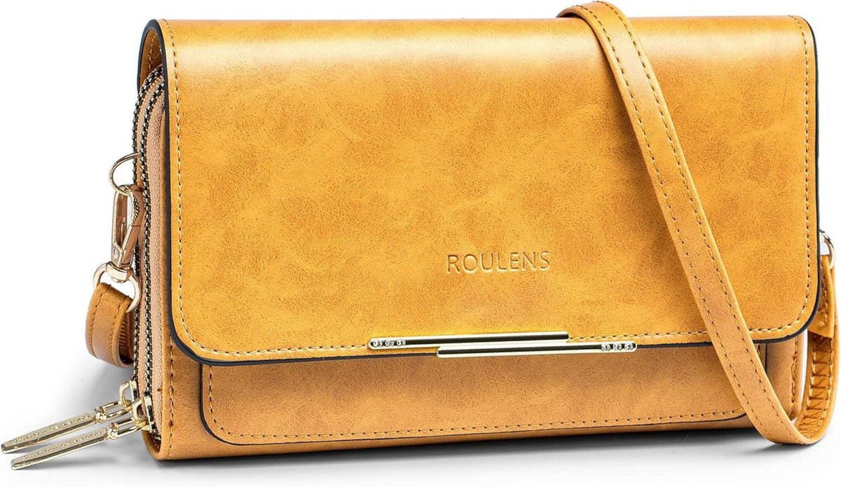 Kleine Damen PU Leder Umhängetasche Crossbody Gelb