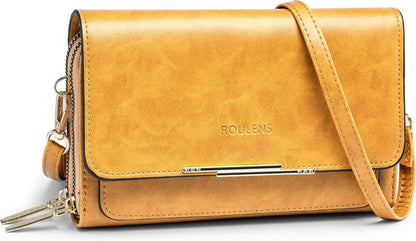 Kleine Damen PU Leder Umhängetasche Crossbody Gelb