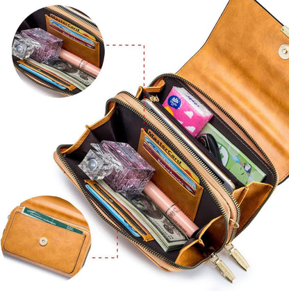 Kleine Damen PU Leder Umhängetasche Crossbody Gelb