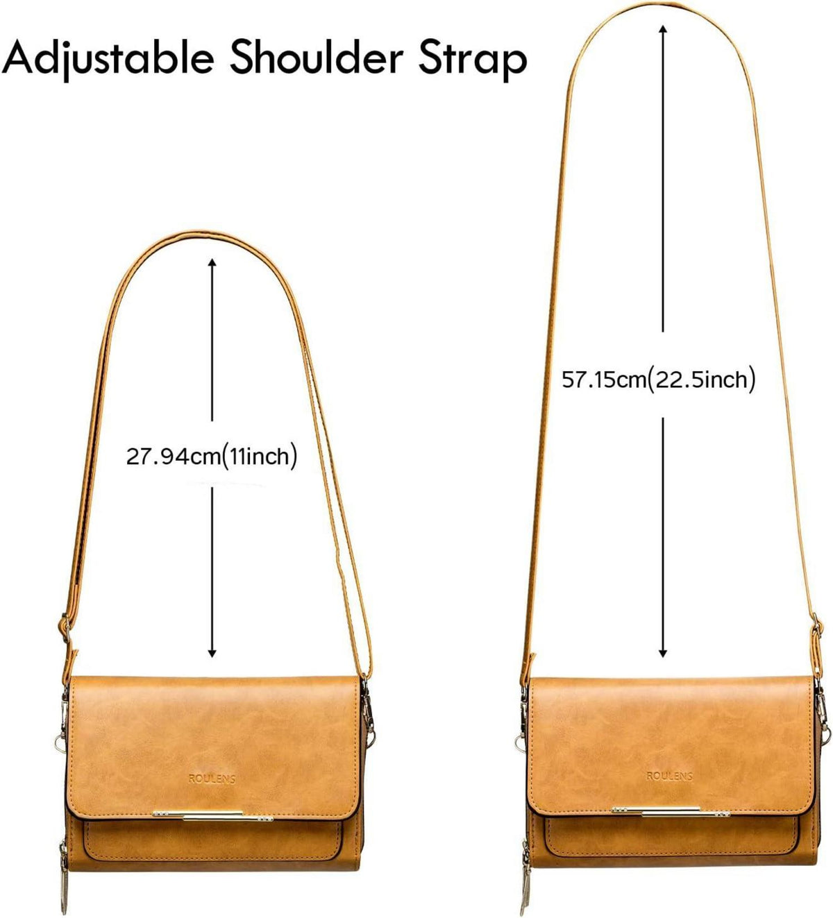 Damen Umhängetasche Klein PU Leder Crossbody Schultertasche Gelb Orange