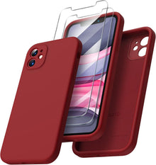 iPhone 11 Hülle + Schutzfolie, Silikon Gel Case Eckige Kante