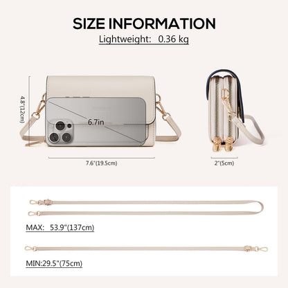 Kleine Damen Umhängetasche PU Leder Crossbody Schultertasche Beige