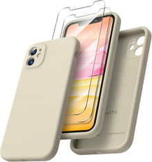 iPhone 11 Hülle mit Schutzfolie - Silikon Gel Rubber Case - Eckige