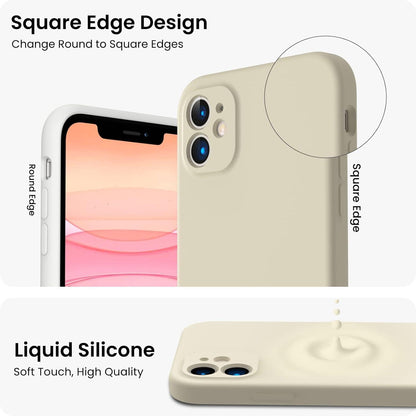 iPhone 11 Hülle mit Schutzfolie - Silikon Gel Rubber Case - Eckige