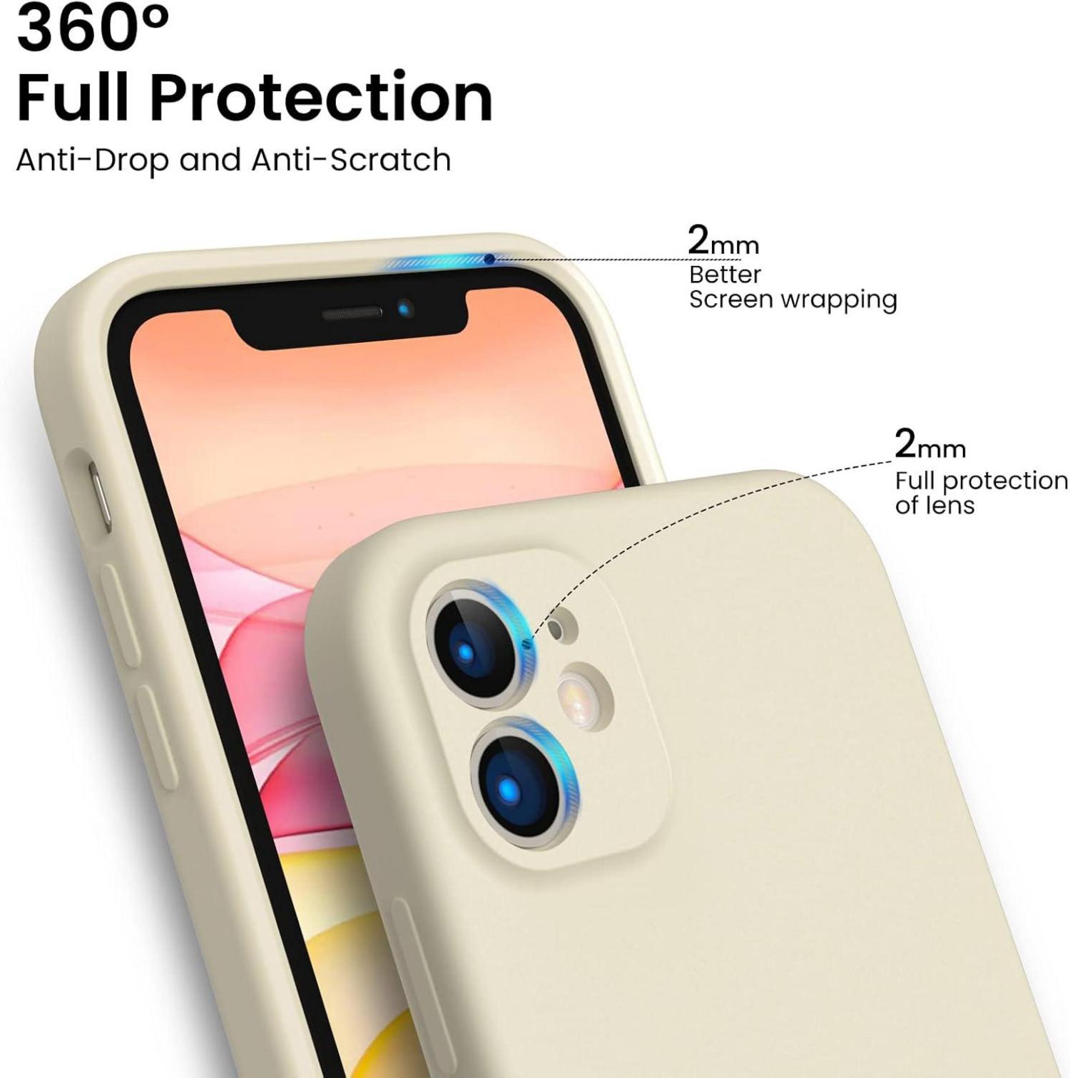 iPhone 11 Hülle: Schutzfolie Silikon Gel Rubber Case Rundumschutz 6,1 Zoll