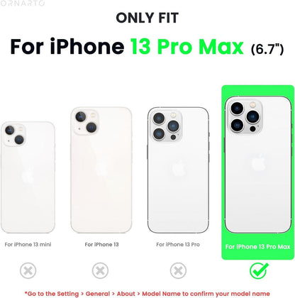 ORNARTO Silikon Hülle + 2x Schutzfolie für iPhone 13 Pro Max
