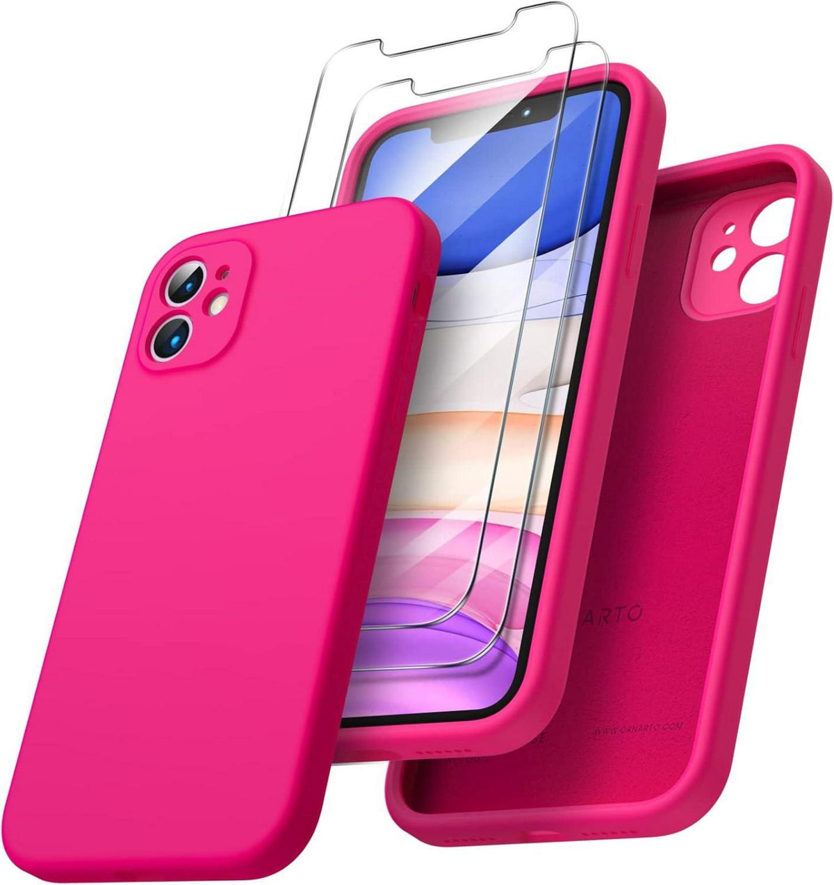 iPhone 11 Hülle Schutzfolie Silikon Gel Rubber Case Rundumschutz