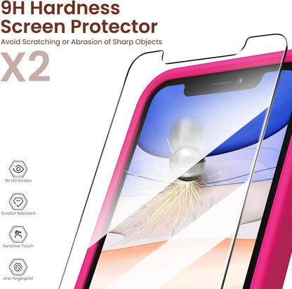 iPhone 11 Hülle mit Schutzfolie und flüssigem Silikon Case Eckige Kante