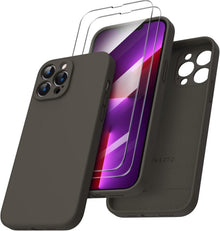 iPhone 13 Pro Max Hülle Silikon Rundumschutz Dunkelbraun