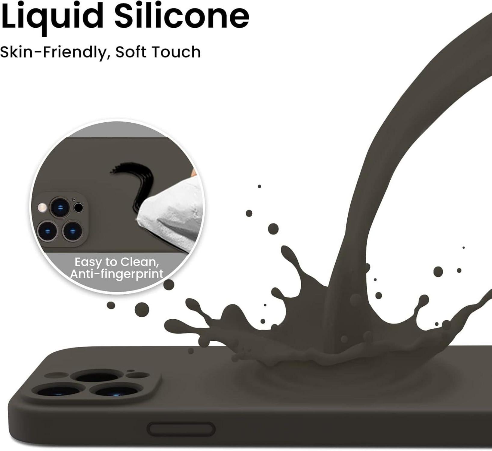 iPhone 13 Pro Max Hülle Silikon Rundumschutz Dunkelbraun