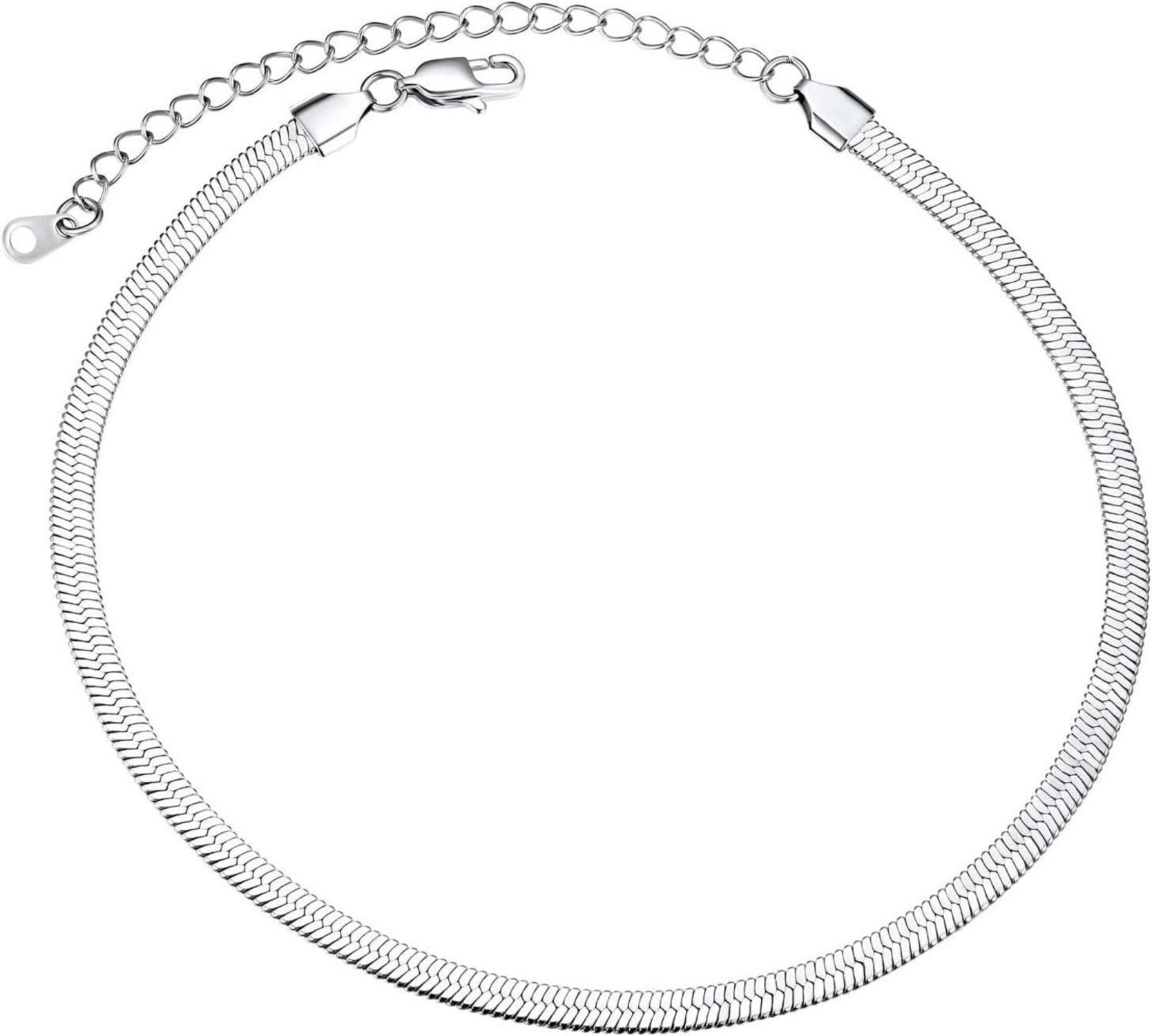 Flache Schlangenkette Halskette - Edelstahl Choker 5mm