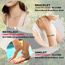 U7 Damen Flache Schlangenkette Halskette Edelstahl Choker