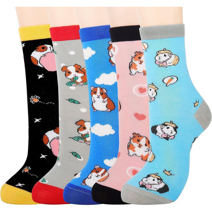 Damen Socken 5er Pack Meerschweinchen Baumwolle 35-38