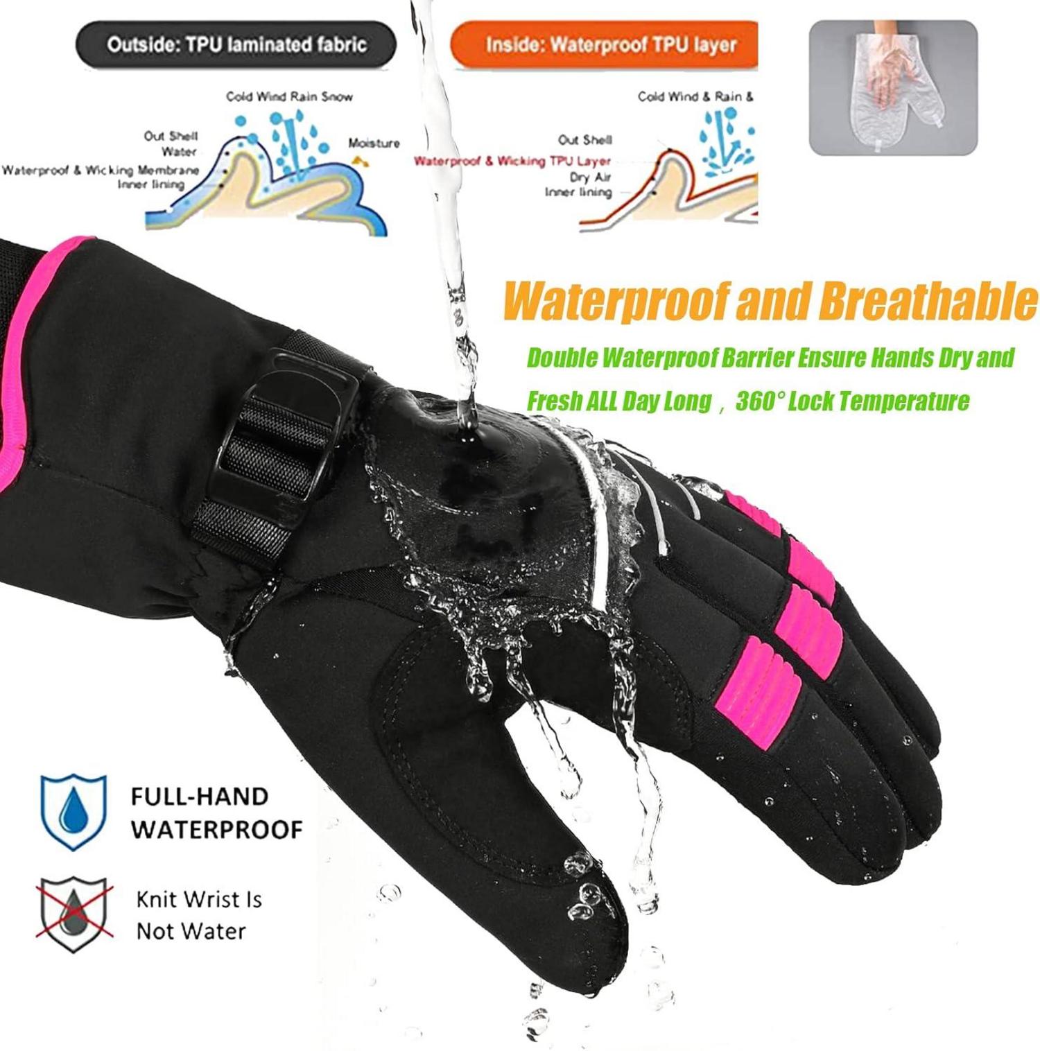 Winterhandschuhe -30°F 3M Thinsulate Wasserdicht Touchscreen Skihandschuhe Herren Damen