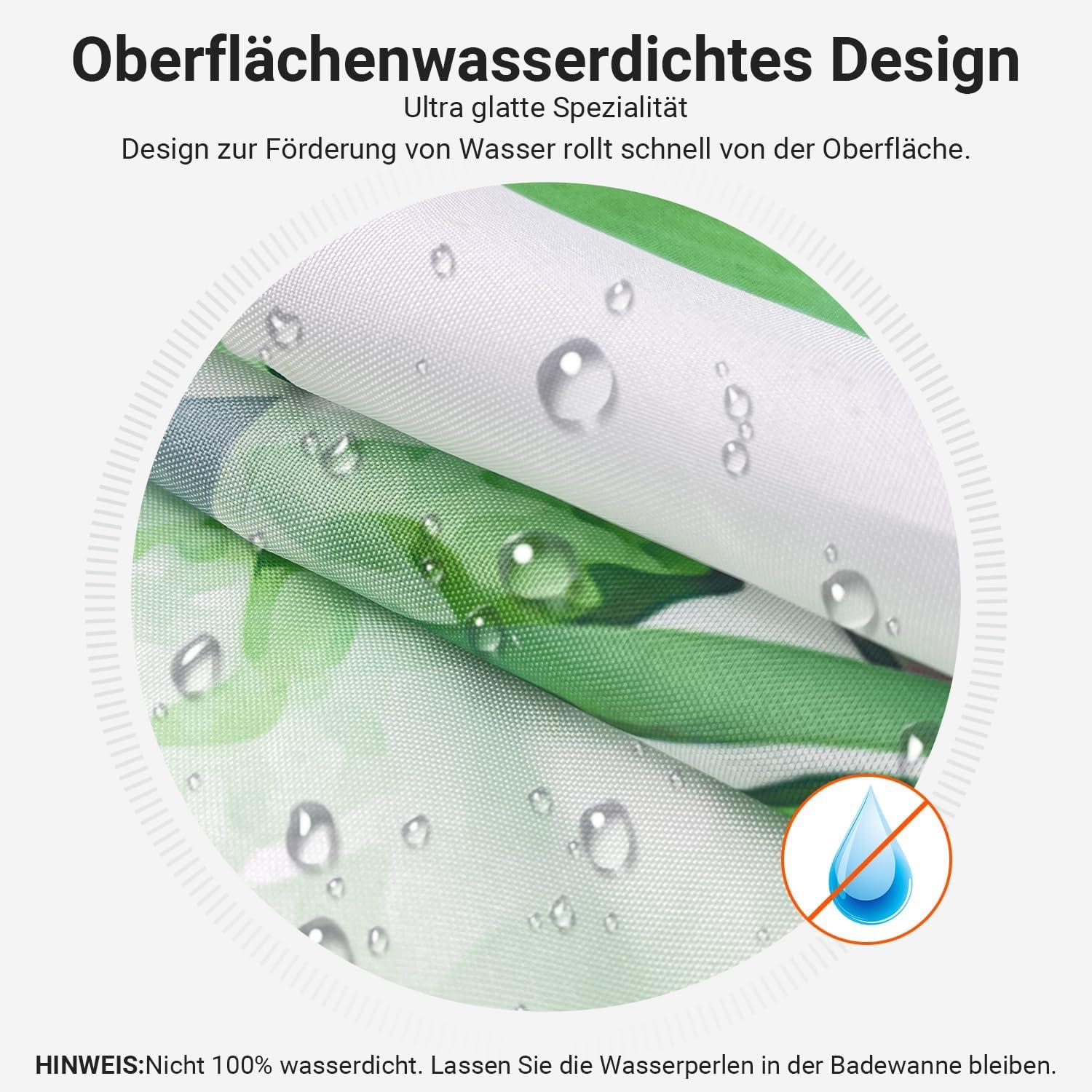 Duschvorhang Blumenmuster 180x200 Antischimmel Polyester 8