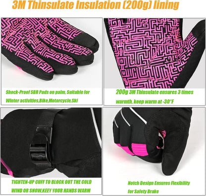 BIKINGMOREOK Winterhandschuhe -30°F 3M Thinsulate Wasserdicht