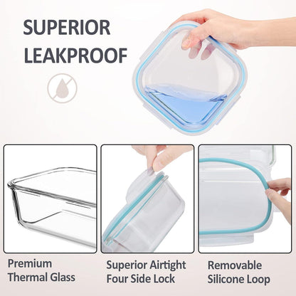 Frischhaltedosen Glas 4er-Pack luftdicht BPA-frei