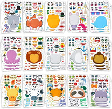 90 Stück Tier Aufkleber Make-a-face Fantasie Safari Meer Craft