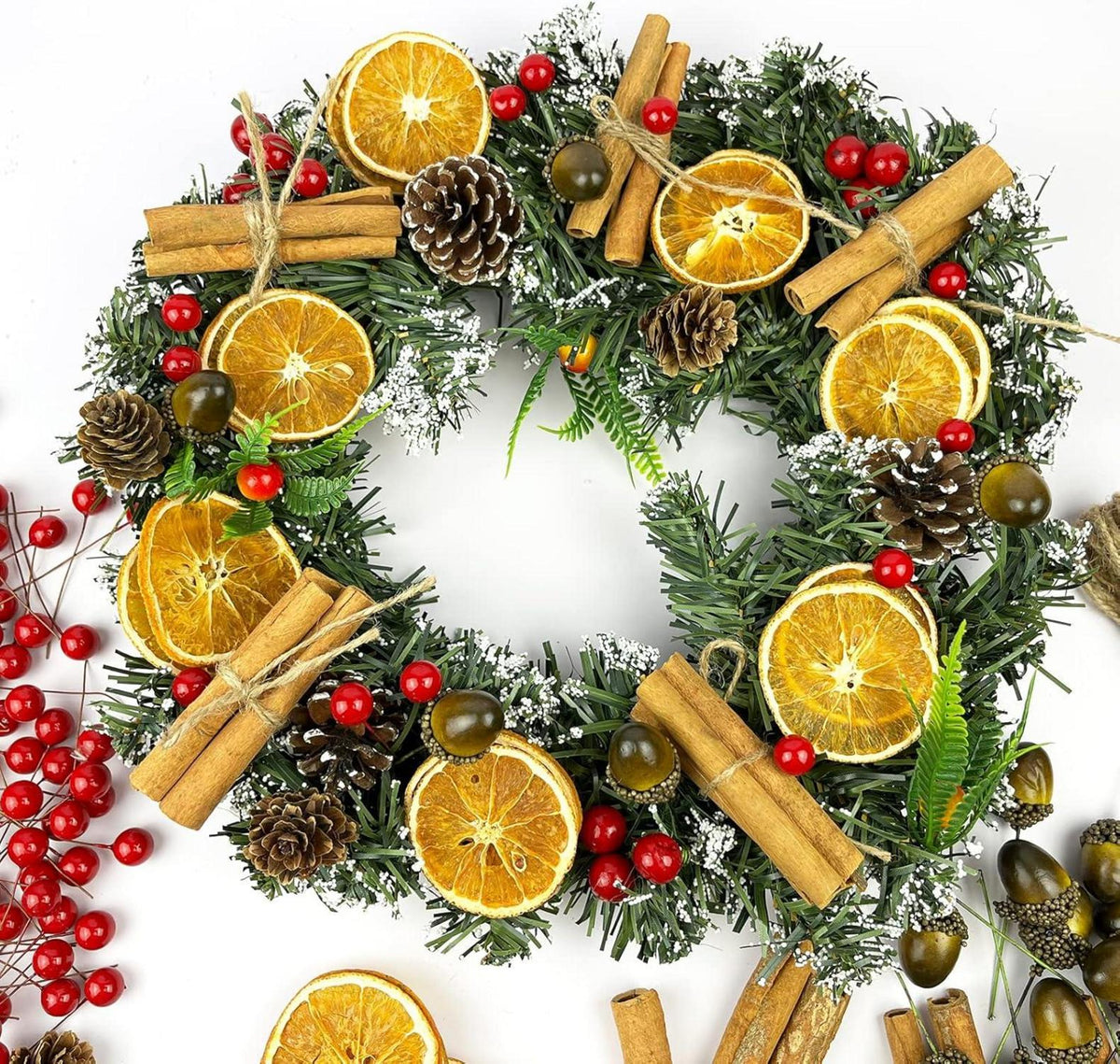 Weihnachtsdeko Bastelset Natur Potpourri Adventskranz DIY Tannenzapfen